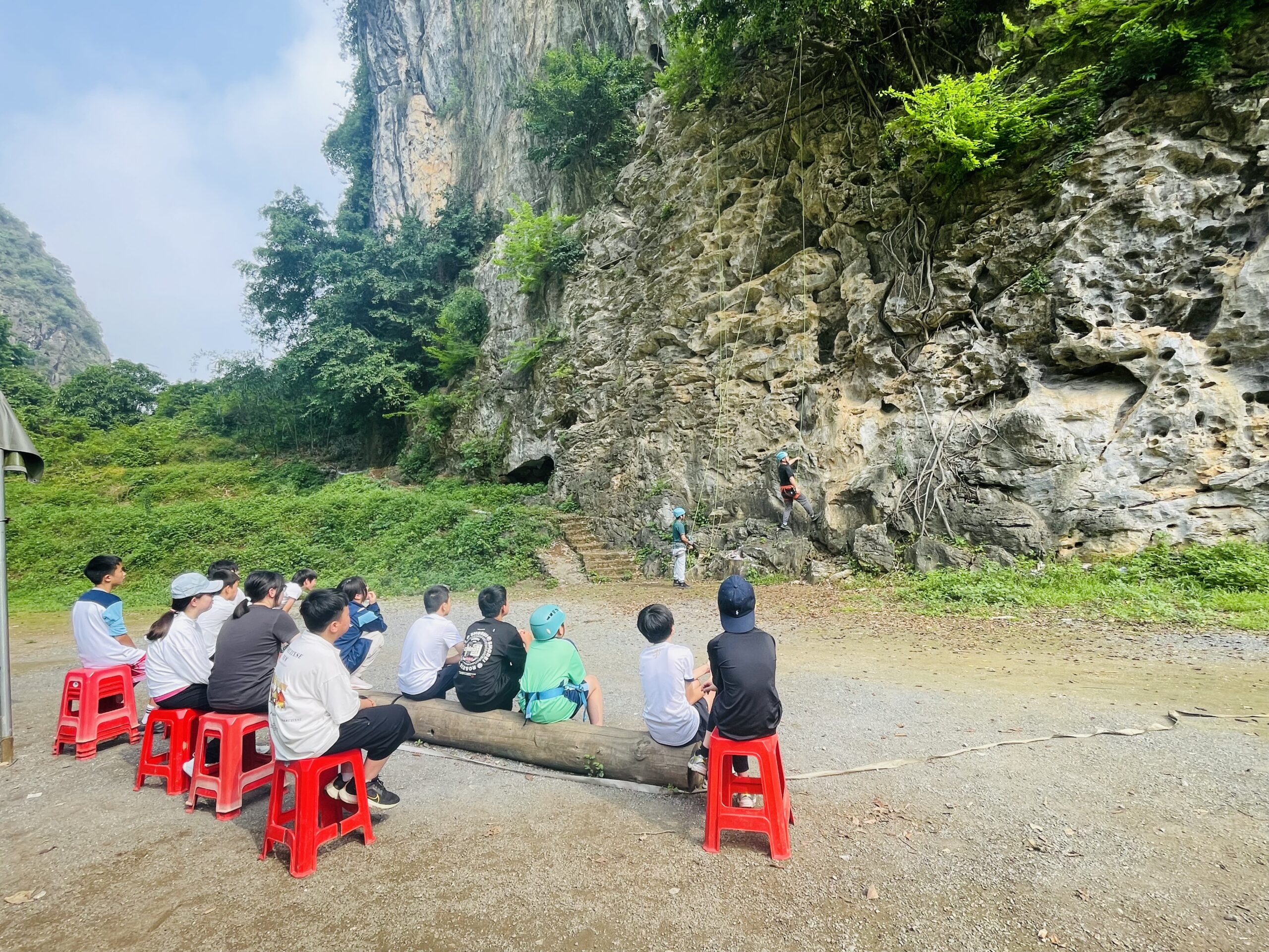 students gathering