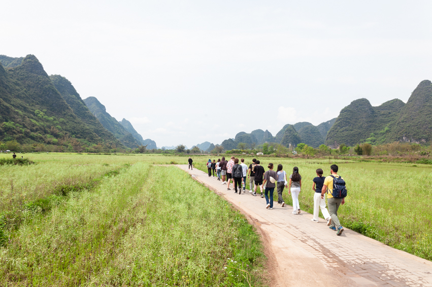 Students hiking