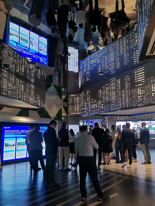 Exploring LED technology, an example of QStech's display seen during an MBA trip to a Chinese factory.