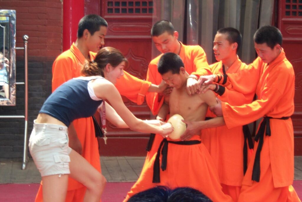 Students attending a Kungfu class at Shaolin Temple in Henan, China
