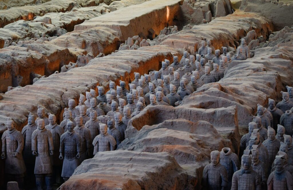 Students visiting the Terracotta Army in Xi'an, learning about China's ancient history
