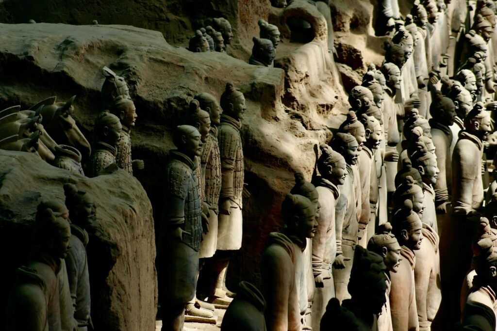 Students visiting the Terracotta Army in Xi'an, learning about China's ancient history